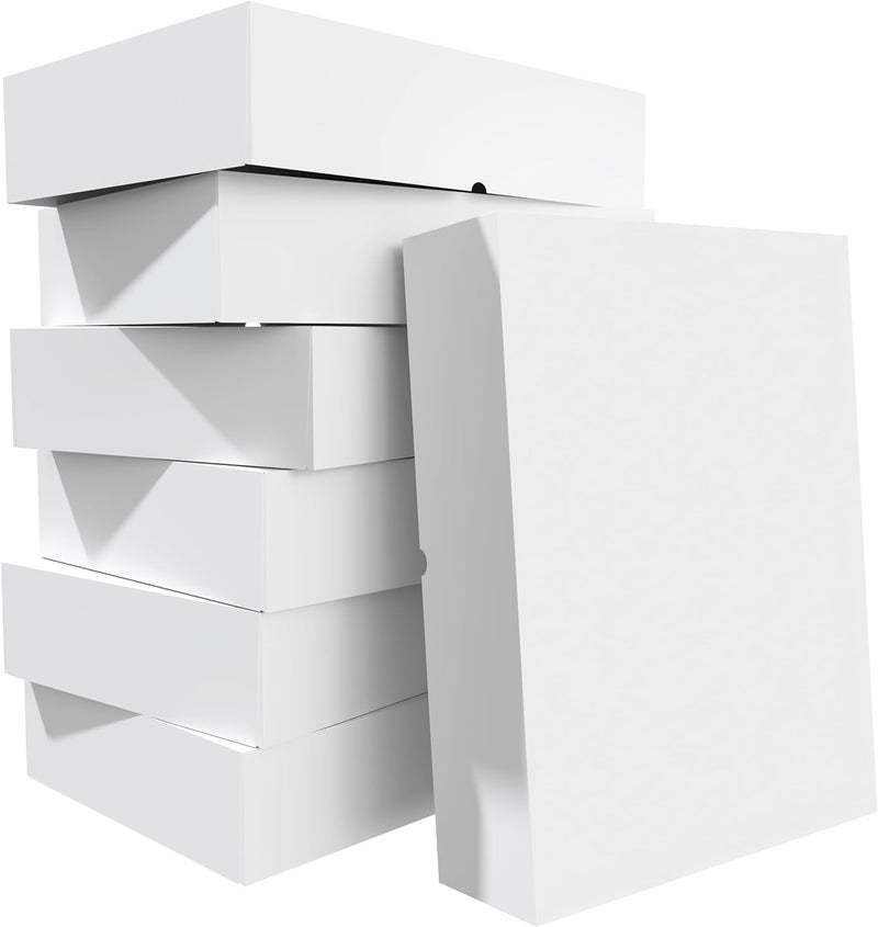 12 Packs Extra Large Gift Boxes with Lids for Presents 17x11x4 Inch White Clothing Boxes for Wrapping Gifts Blanket Robes Shirts Sweater XL Cardboard White Boxes Bulk for Christmas Birthday Cajas Para Regalos